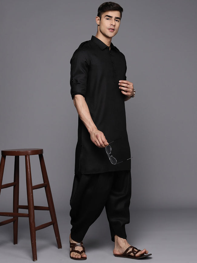 Shop Black Cotton Dhoti Pant by ASMI BY MAYANK MODI at House of Designers –  HOUSE OF DESIGNERS